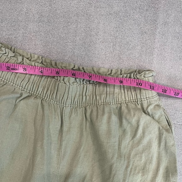 ❤️2/$30❤️[XS]Abercrombie&Fitch Linen Blend Pants Wide Leg Light Green Ankle - Picture 2 of 6